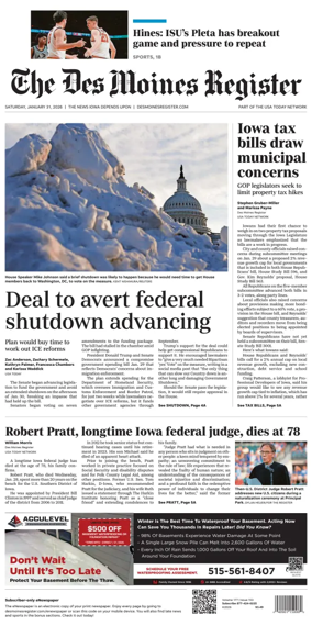 Cover of The Des Moines Register