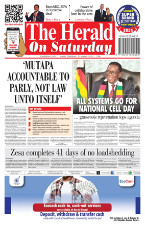 Cover of The Herald (Zimbabwe)
