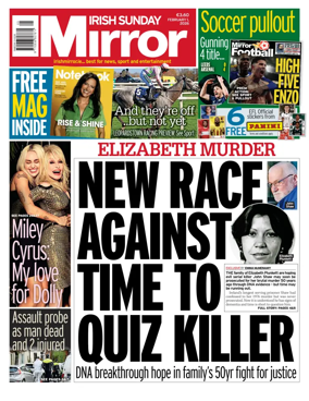 Cover of Irish Sunday Mirror