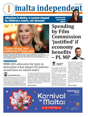 Cover of The Malta Independent on Sunday