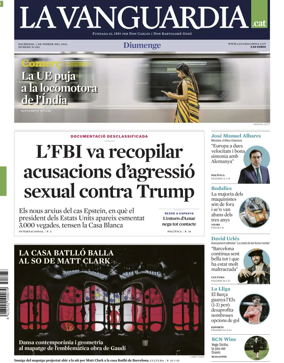 Cover of La Vanguardia (Catalonia - 1st edition)