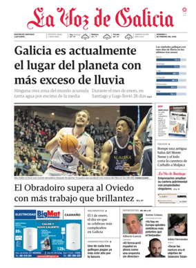 Cover of La Voz de Galicia (Santiago)