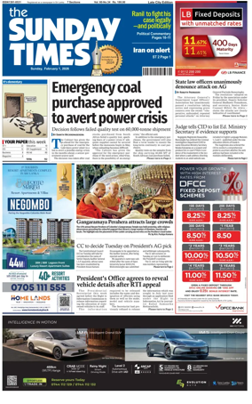 Cover of Sunday Times (Sri Lanka)