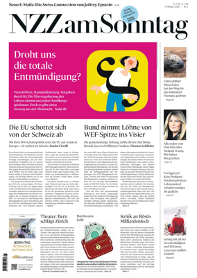 Cover of Neue Zurcher Zeitung Sunday