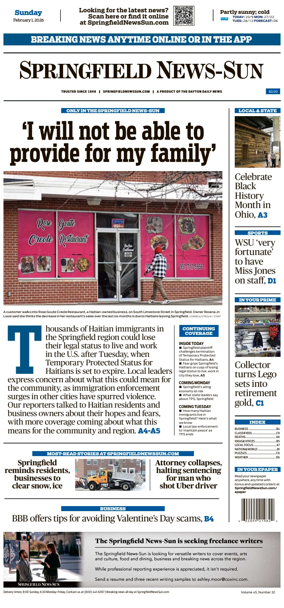 Cover of Springfield News-Sun