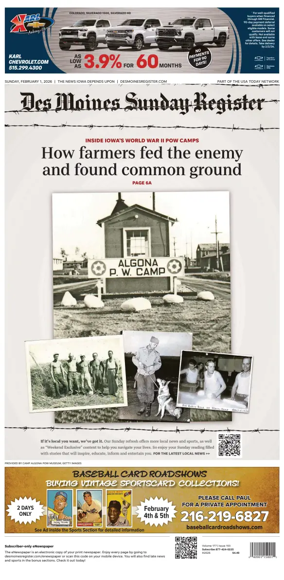 Cover of The Des Moines Register