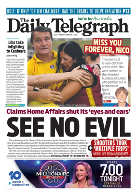 Cover of The Daily Telegraph (Sydney)