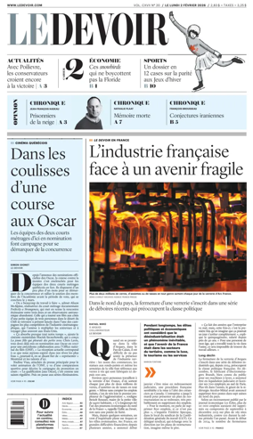 Cover of Le Devoir