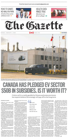 Cover of Montreal Gazette