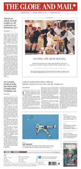Cover of The Globe and Mail (Alberta Edition)