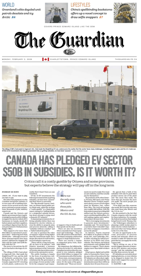 Cover of The Guardian (Charlottetown)