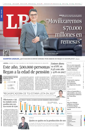 Cover of La Republica (Colombia)