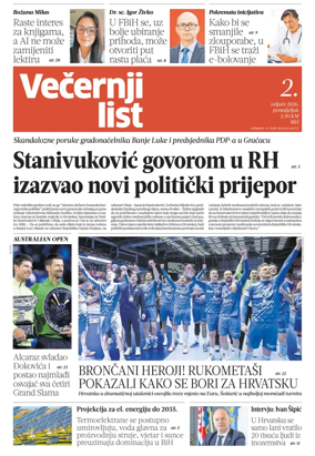 Cover of Vecernji list BiH