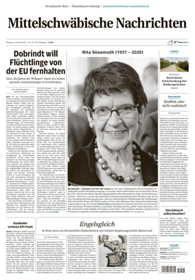 Cover of Mittelschwaebische Nachrichten
