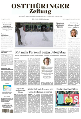 Cover of Ostthuringer Zeitung (Rudolstadt)