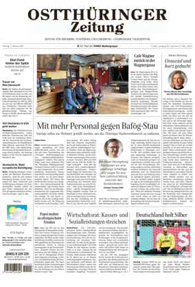 Cover of Ostthuringer Zeitung (Saale-Holzland-Kreis)