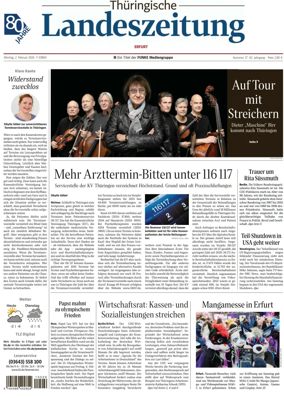 Cover of Thuringische Landeszeitung (Erfurt)