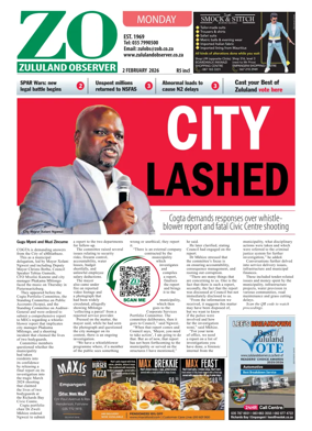 Cover of Zululand Observer - Monday