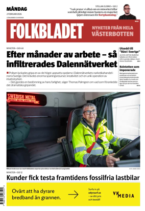 Cover of Folkbladet Vasterbotten