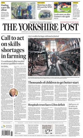 Cover of Yorkshire Post