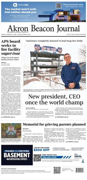 Cover of Akron Beacon Journal