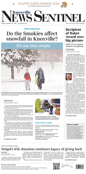 Cover of Knoxville News Sentinel