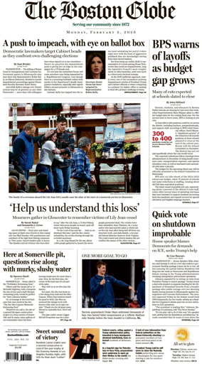 Cover of The Boston Globe