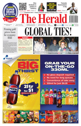 Cover of The Herald (Zimbabwe)