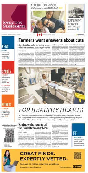 Cover of Saskatoon StarPhoenix