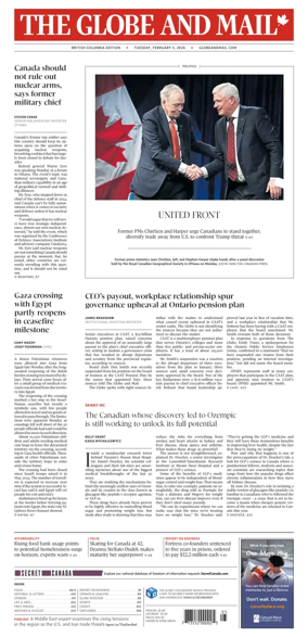 Cover of The Globe and Mail (BC Edition)