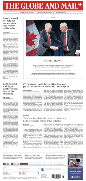 Cover of The Globe and Mail (Ottawa/Quebec Edition)