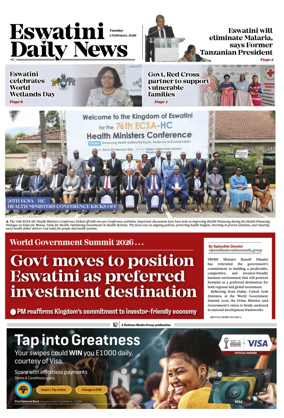 Cover of Eswatini Daily News