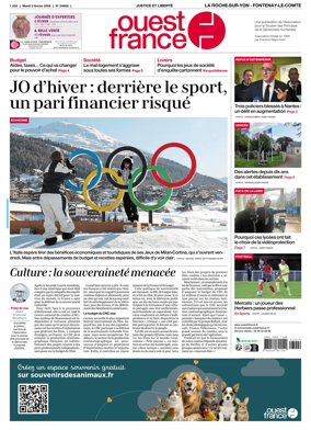 Cover of Ouest France (La Roche-sur-Yon - Fontenay-le-Comte)