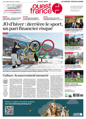 Cover of Ouest France (Les Herbiers / Montaigu)