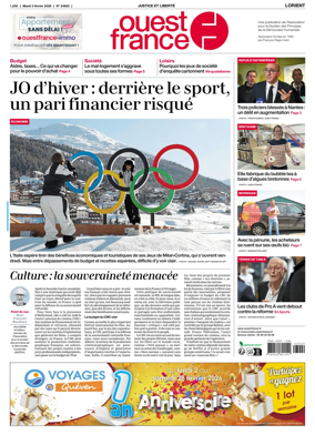 Cover of Ouest France (Lorient)