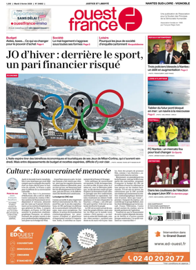 Cover of Ouest France (Nantes / Sud-Loire / Vignoble)