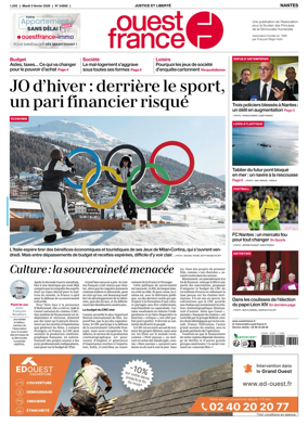 Cover of Ouest France (Nantes)