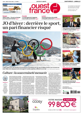 Cover of Ouest-France (Saint-Brieuc Lamballe)