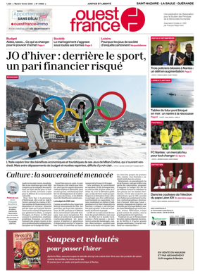 Cover of Ouest France (Saint-Nazaire La Baule Guerande)