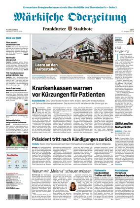 Cover of Markische Oderzeitung Frankfurt (Oder)