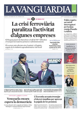Cover of La Vanguardia (Catala)