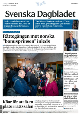 Cover of Svenska Dagbladet