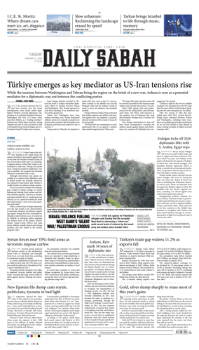 Cover of Daily Sabah (Turkey)