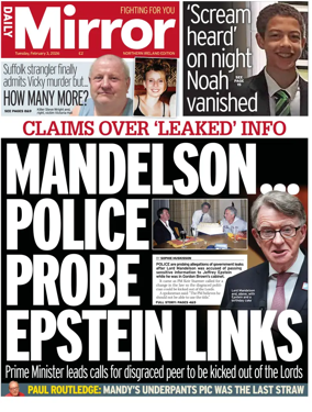 Cover of Daily Mirror (Northern Ireland)