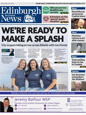 Cover of Edinburgh Evening News