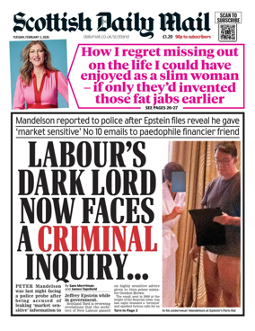 Cover of Scottish Daily Mail