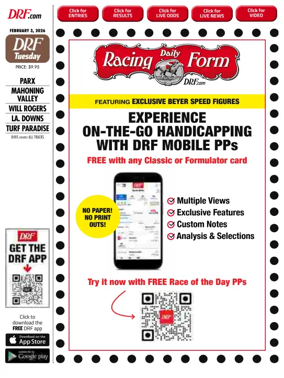 Cover of Daily Racing Form National Digital Edition