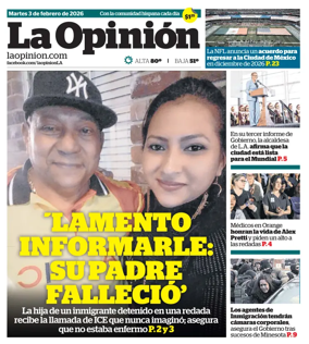 Cover of La Opinion