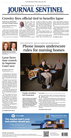 Cover of Milwaukee Journal Sentinel