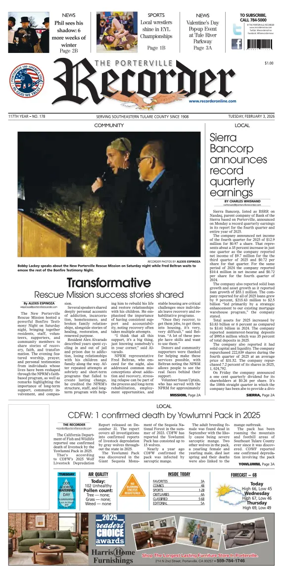 Cover of Porterville Recorder